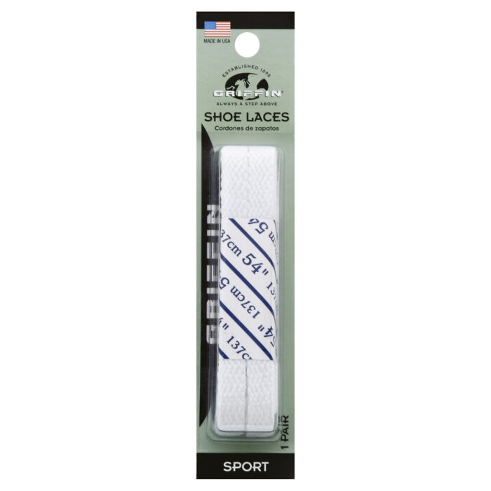 Griffin, Shoe Laces Sport White, Case Of 6, 54 In - Image 1