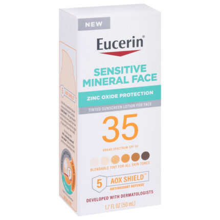 Eucerin, Sensitive Mineral Face Sunscreen Lotion, Case Of 3, 1.7 Fl Oz