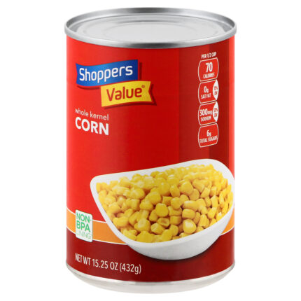 Shoppers Value, Whole Kernel Corn, Case Of 24, 15.25 Oz