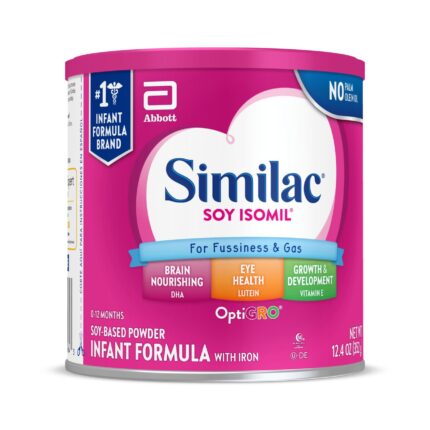 Similac, Soy Isomil With Iron For Fussiness & Gas Powder Infant Formula, Case Of 6, 12.4 Oz