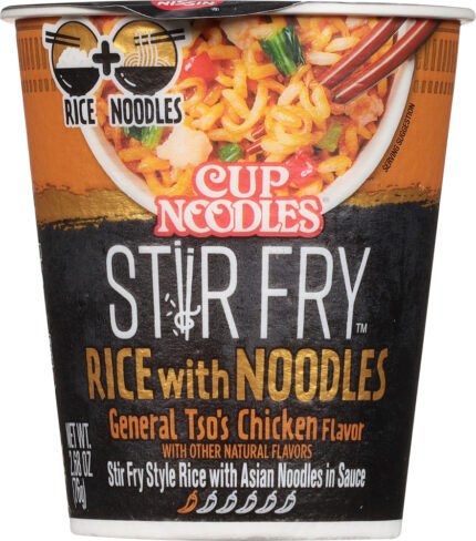Nissin, Cup Noodles Stir Fry Rice With Noodles General Tso'S Chicken, Case Of 6, 2.68 Oz