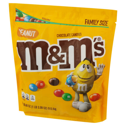 M&M'S, Peanut Chocolate Candies Family Size, Case Of 12, 18.08 Oz