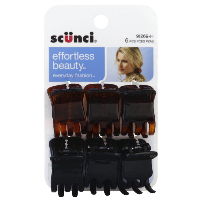 Scunci, Effortless Beauty Jaw Clips, Case Of 3, 6 Ct - Image 1