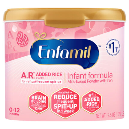 Enfamil, A.R. Added Rice Starch Milk-Based Powder With Iron, Case Of 4, 21.5 Oz