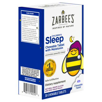 Zarbee'S Naturals, Children'S Sleep With Melatonin Supplement, Case Of 4, 30 Ct