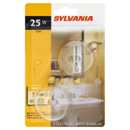 Sylvania, Light Bulbs Type 16.5G 25W, Case Of 6, 2 Ct