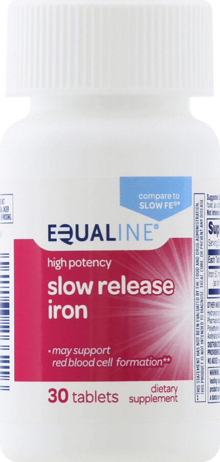 Equaline, Iron Tablets Slow Release High Potency Tablets Iron, Case Of 3, 30 Ct