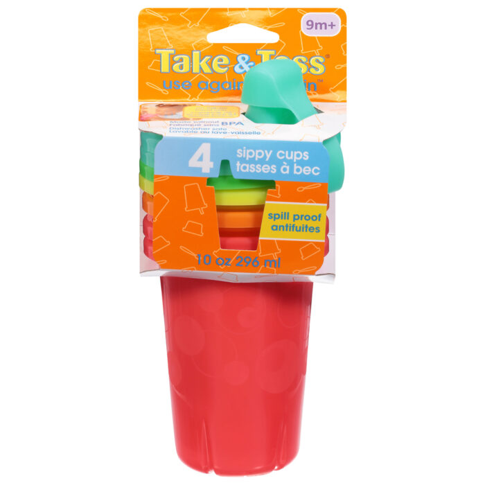 First Years, Take & Toss Sippy Cups 10 Oz 9 Months+, Case Of 2, 4 Ct - Image 1