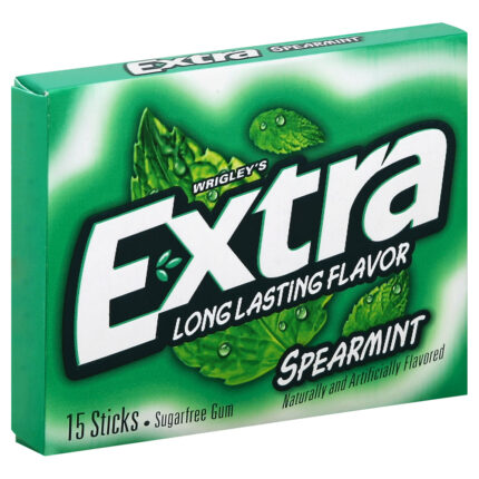 Extra, Wrigley'S Sugar Free Spearmint Chewing Gum 15 Pc, Case Of 10, 15 Ct