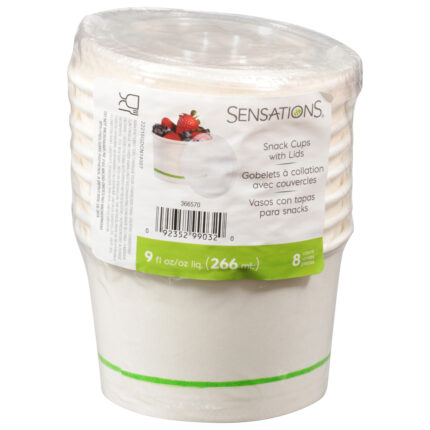 Sensations, Snack Cups With Lids, Case Of 6, 8 Ct