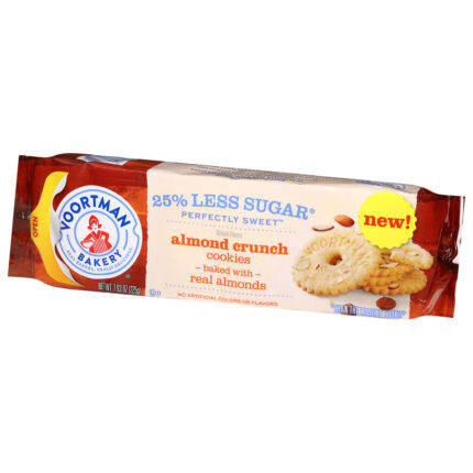 Voortman Bakery, Almond Crunch Cookies, Case Of 12, 7.93 Oz