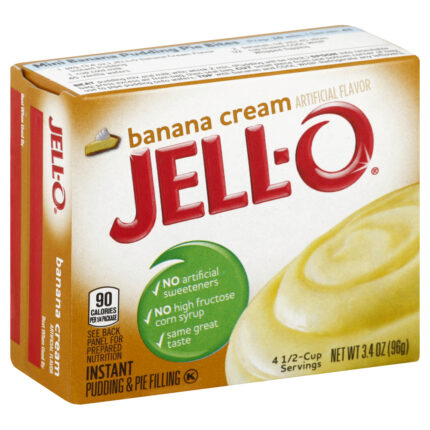 Jell-O, Jello Banana Cream Instant Pudding Mix, Case Of 24, 3.4 Oz