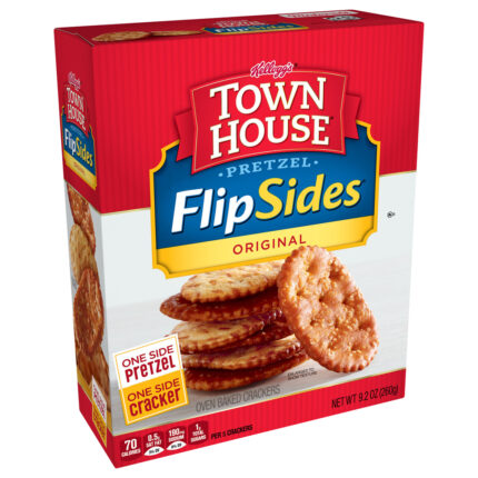 Town House, Flipsides Crackers Oven Baked Pretzel Original, Case Of 12, 9.2 Oz