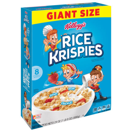 Kellogg'S, Rice Krispies Cereal Giant Size, Case Of 8, 24 Oz
