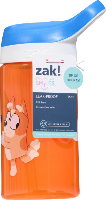 Zak Designs, Everyday Smiles Leak-Proof Sipper Bottle Bluey, Case Of 3, 1 Ct