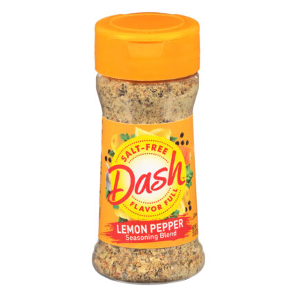 Dash, Salt-Free Lemon Pepper Seasoning Blend Shaker, Case Of 8, 2.5 Oz