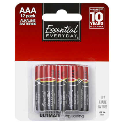 Essential Everyday, Alkaline Battery Aaa, Case Of 12, 12 Ct