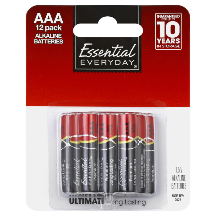 Essential Everyday, Alkaline Battery Aaa, Case Of 12, 12 Ct - Image 1