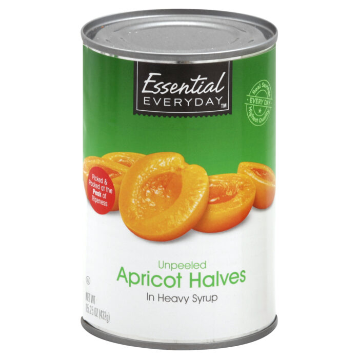 Essential Everyday, Apricot Halves Unpeeled In Heavy Syrup, Case Of 12, 15.25 Oz - Image 1