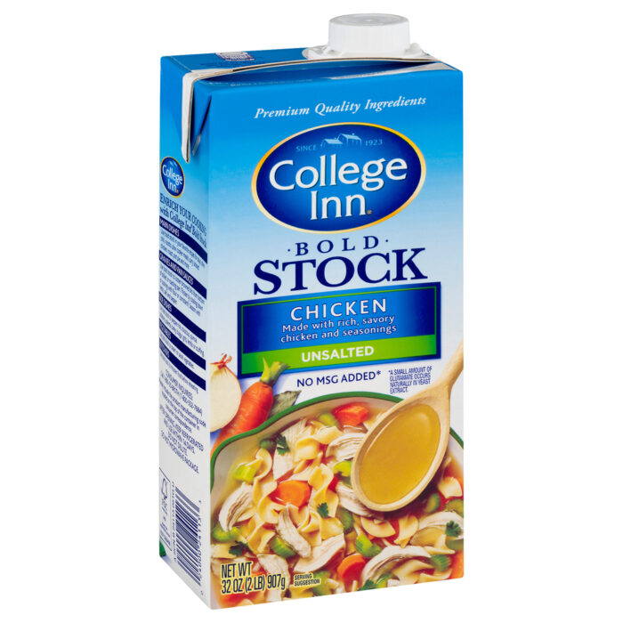 College Inn, Bold Chicken Stock Unsalted, Case Of 12, 32 Oz - Image 1