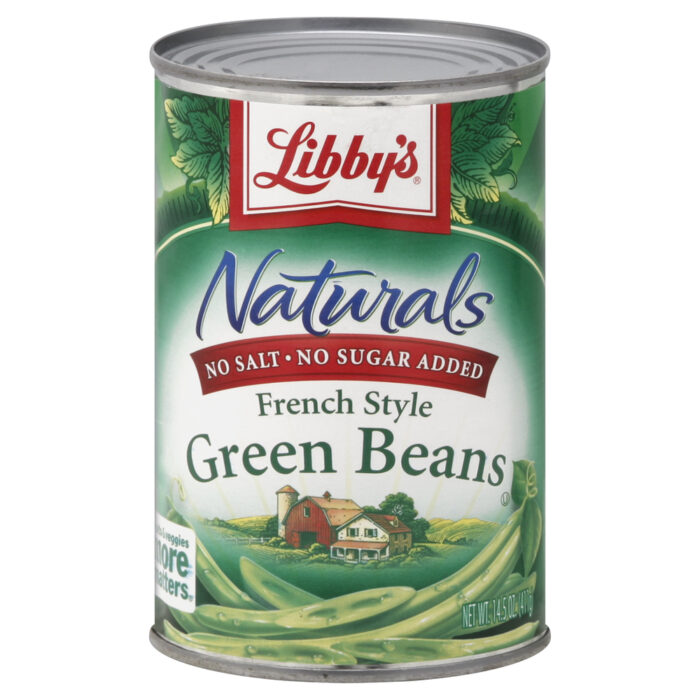Libby'S, Naturals No Salt No Sugar Added French Cut Green Beans, Case Of 12, 14.5 Oz - Image 1