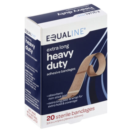 Equaline, Extra Long Heavy Duty Adhesive Bandages 3/4 X 4-3/4 Inch, Case Of 6, 20 Ct