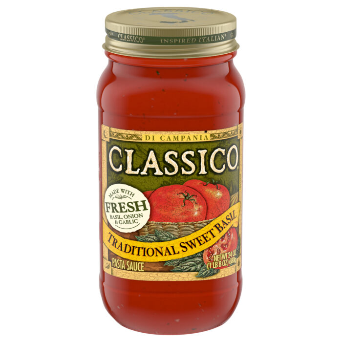 Classico, Traditional Sweet Basil Pasta Sauce Jar, Case Of 12, 24 Oz - Image 1