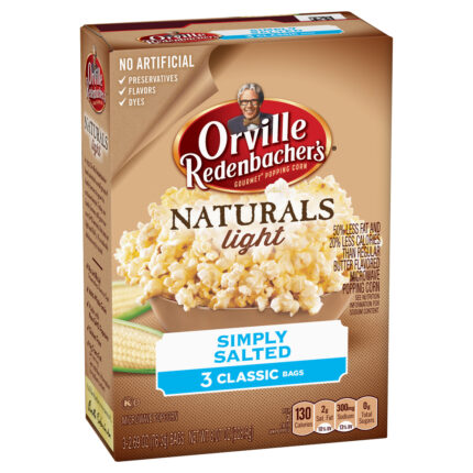 Orville Redenbacher'S, Naturals Simply Salted Popcorn Classic Bag, Case Of 12, 8.07 Oz