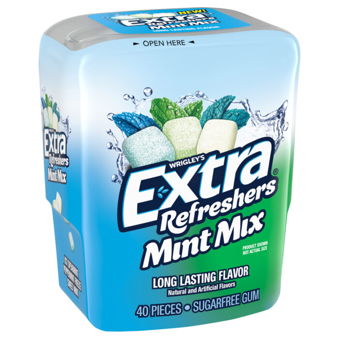 Extra, Refreshers Mint Mix Gum 40 Piece Bottle, Case Of 6, 40 Ct - Image 1