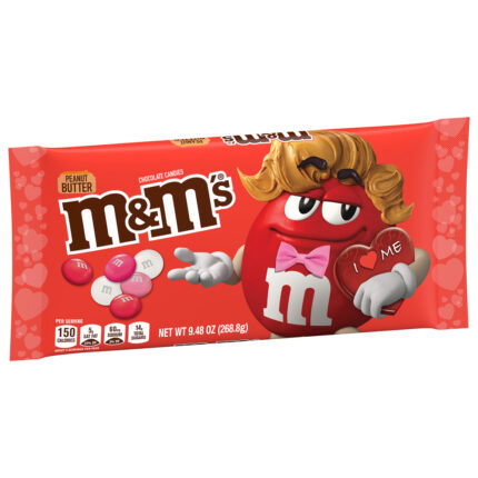 M&M'S, Valentine'S Day Peanut Butter Milk Chocolate Candy Bag, Case Of 36, 9.48 Oz