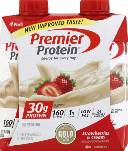 Premier Protein, High Protein Shake Strawberries & Creme 4/11 Fl Oz, Case Of 3, 44 Fl Oz
