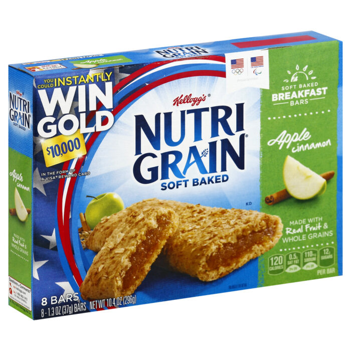 Nutri Grain, Breakfast Bars Soft Baked Apple Cinnamon 8 Pack, Case Of 12, 10.4 Oz - Image 1
