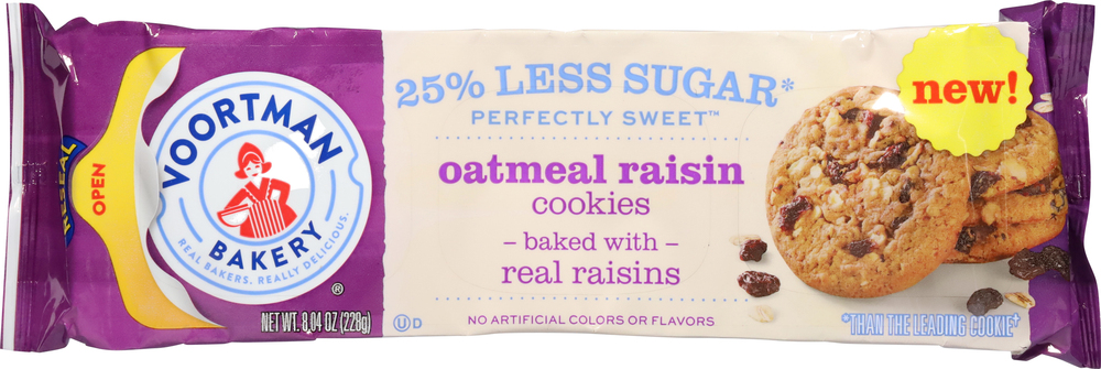 cf61e34c772041be9eae44bca4ea31b4_Syndigo_O.jpg Voortman Bakery, Perfectly Sweet Oatmeal Raisin Cookies, Case Of 12, 8.04 Oz - Image 1