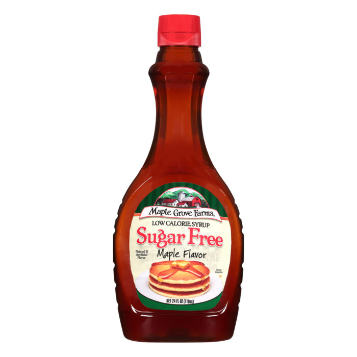 Maple Grove Farms Of Vt, Sugar-Free Maple Flavor Low Calorie Syrup, Case Of 12, 24 Fl Oz - Image 1