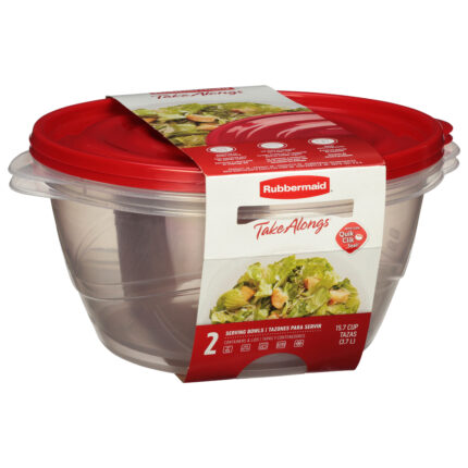Rubbermaid, Take Alongs Cups Containers & Lids Serving Bowls, Case Of 2, 2 Ct
