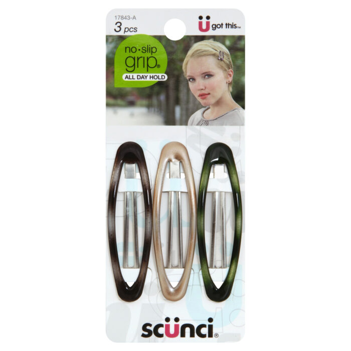 Scunci, No-Slip Grip Snap Clips, Case Of 3, 3 Ct - Image 1