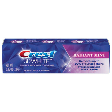 Crest, 3D White Radiant Mint Fluoride Anticavity Toothpaste Box, Case Of 12, .85 Oz