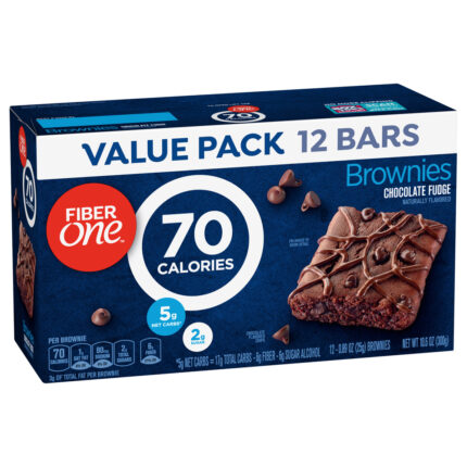 Fiber One, Value Pack Chocolate Fudge Brownies, Case Of 4, 10.6 Oz