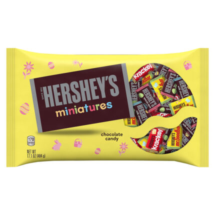 Hershey'S, Easter Miniatures Assorted Milk And Dark Chocolate Candy Bars Variety Bag, Case Of 24, 17.1 Oz