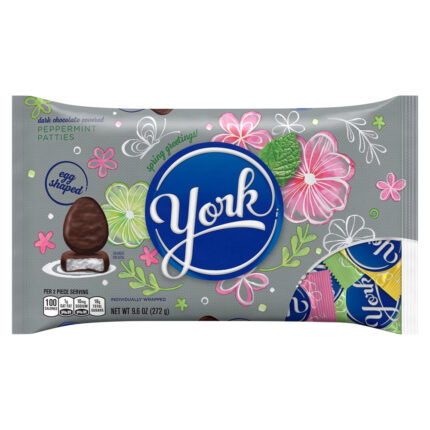 York, Dark Chocolate Peppermint Patties Egg Candies, Case Of 24, 9.6 Oz