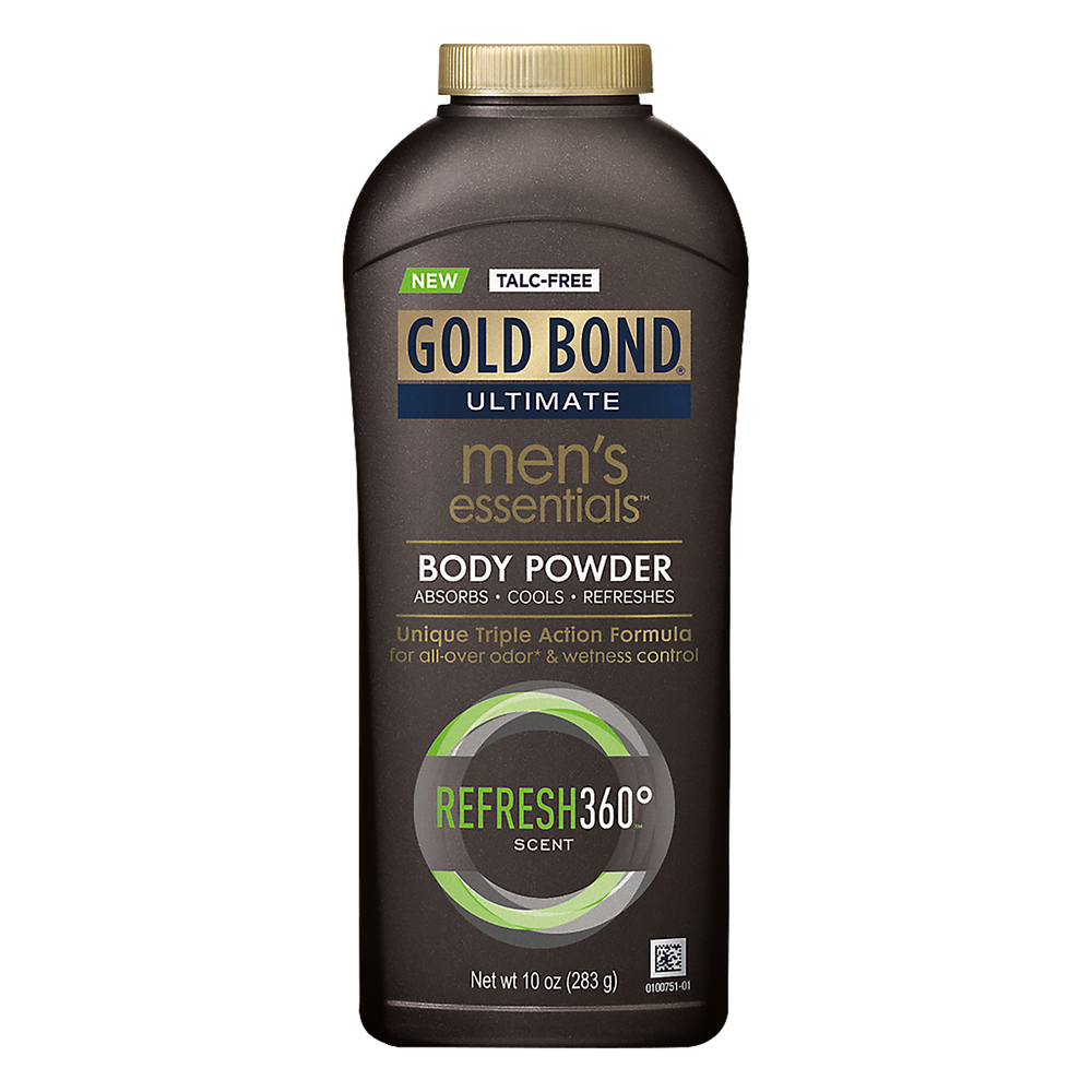 d49832c49eee4a73972afe09b2dcf2443Fsize3D1000_Syndigo.jpg Gold Bond, Ultimate Men'S Essential Refresh 360 Degrees Scent Body Powder, Case Of 3, 10 Oz - Image 1