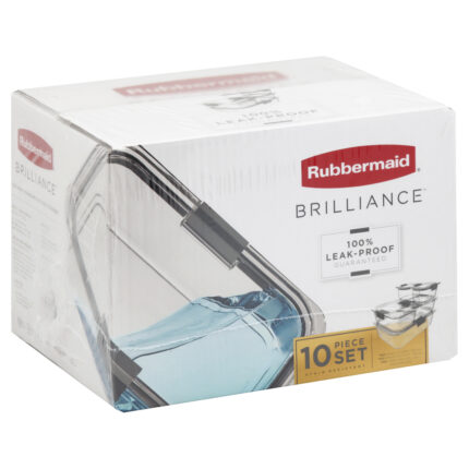 Rubbermaid, 10Pc Brilliance Leak Proof Food Storage Containers With Airtight Lids, 1 Each, 1 Ct