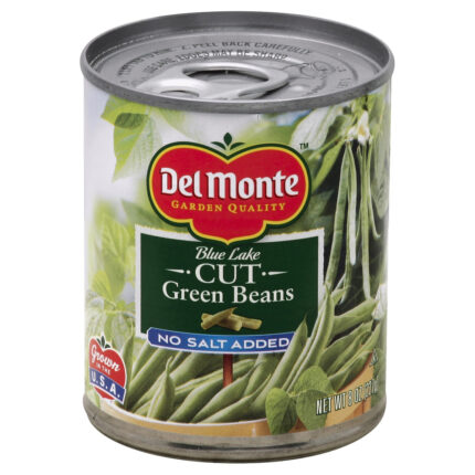Del Monte, Cut Green Beans No Salt Added, Case Of 12, 8 Oz