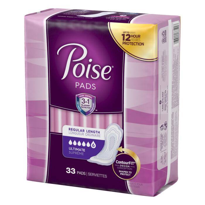 Poise, Ultimate Regular Length Pads, Case Of 4, 33 Ct - Image 1