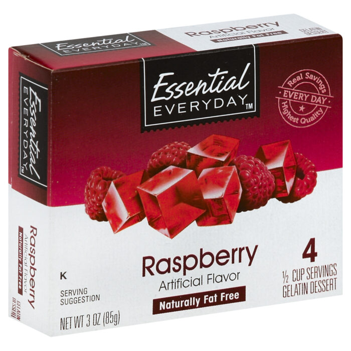 Essential Everyday, Gelatin Dessert Raspberry, Case Of 18, 3 Oz - Image 1