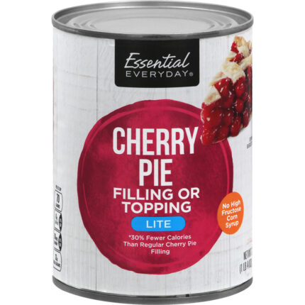 Essential Everyday, Cherry Pie Filling Or Topping Lite, Case Of 8, 20 Oz