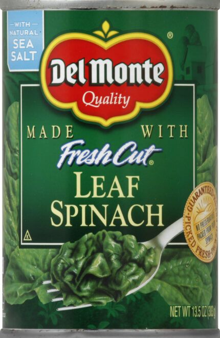 Del Monte, Spinach, Case Of 12, 13.5 Oz