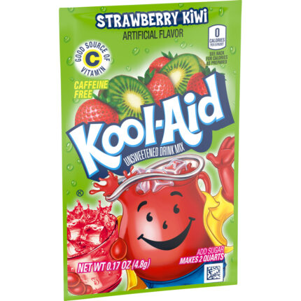 Kool-Aid, Unsweetened Strawberry Kiwi Powdered Drink Mix Caffeine Free Packet, Case Of 48, .17Oz
