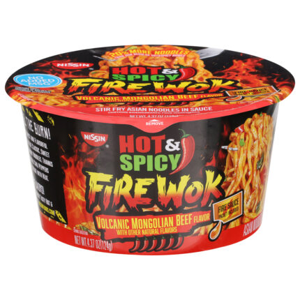 Nissin, Hot & Spicy Fire Wok With Volcanic Mongolian Beef, Case Of 6, 4.37 Oz