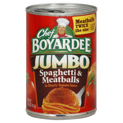 Chef Boyardee, Jumbo Spaghetti & Meatballs In Hearty Tomato Sauce, Case Of 12, 14.5 Oz
